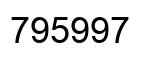 Number 795997 black image