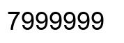 Number 7999999 black image