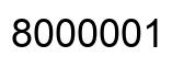 Number 8000001 black image