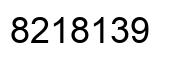 Number 8218139 black image