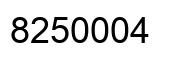 Number 8250004 black image