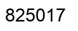 Number 825017 black image