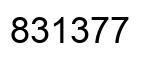 Number 831377 black image