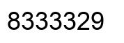 Number 8333329 black image