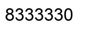 Number 8333330 black image