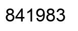 Number 841983 black image