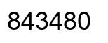 Number 843480 black image