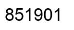Number 851901 black image