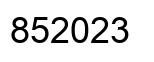 Number 852023 black image