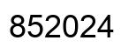 Number 852024 black image