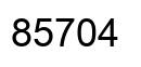 Number 85704 black image