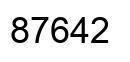 Number 87642 black image