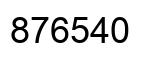 Number 876540 black image
