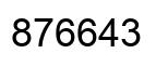Number 876643 black image