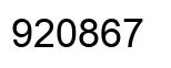 Number 920867 black image