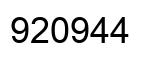 Number 920944 black image