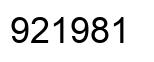 Number 921981 black image