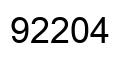 Number 92204 black image