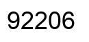 Number 92206 black image