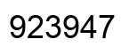 Number 923947 black image