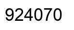 Number 924070 black image