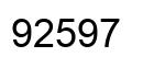 Number 92597 black image