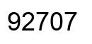 Number 92707 black image
