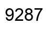 Number 9287 black image