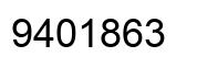 Number 9401863 black image