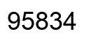 Number 95834 black image