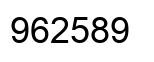 Number 962589 black image