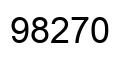Number 98270 black image