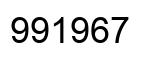 Number 991967 black image