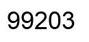 Number 99203 black image