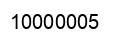 Number 10000005 black image