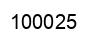 Number 100025 black image