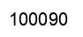 Number 100090 black image
