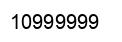 Number 10999999 black image