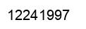 Number 12241997 black image
