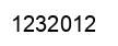 Number 1232012 black image