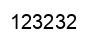 Number 123232 black image