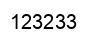 Number 123233 black image