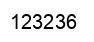 Number 123236 black image