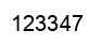 Number 123347 black image
