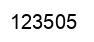 Number 123505 black image