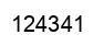 Number 124341 black image