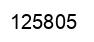 Number 125805 black image