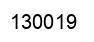 Number 130019 black image