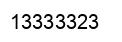 Number 13333323 black image