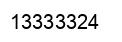 Number 13333324 black image